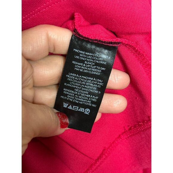 Anthropologie Maeve Women's Medium Crop Top Lower Back Lace Up LS Pink - Picture 8 of 9